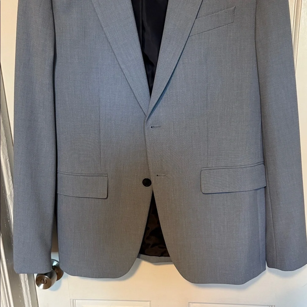 Zara Baby Blue Men's Blazer - Modern Two-Button Tailoring